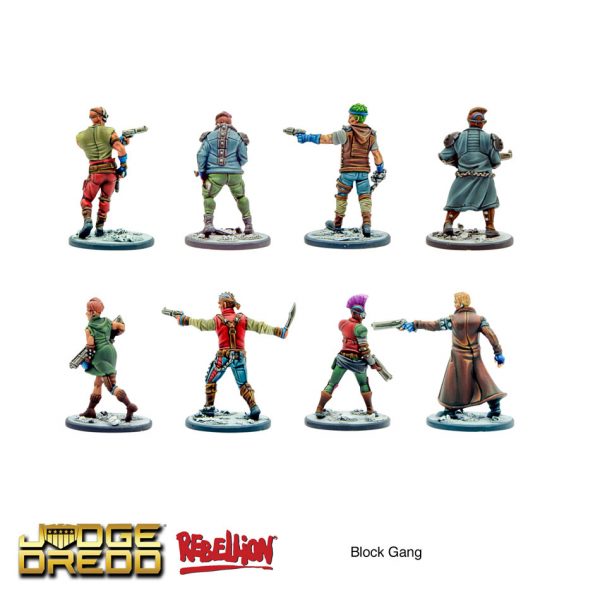 Extension Block Gang Pour Judge Dredd Tabletop Miniatures Game - 8 Miniatures Gangs De Mega-City One