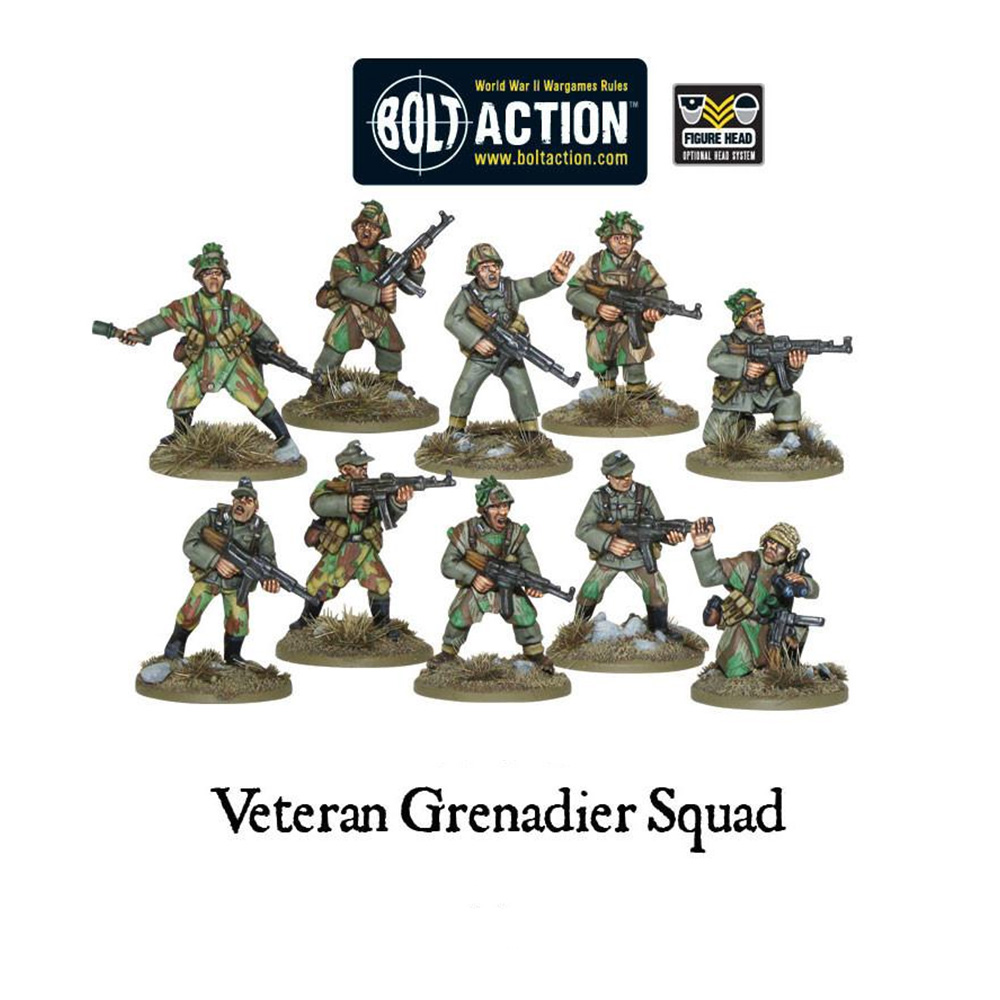 Warlord Games - Section De Grenadiers Vétérans Allemands (Seconde Guerre Mondiale Fin) - 10 Figurines Métal 28 Mm - Pour Jeu Bolt Action