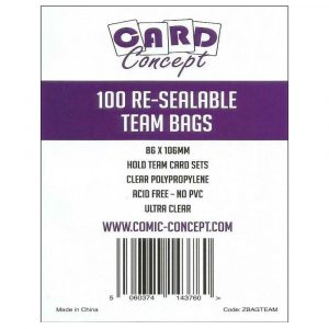 Card Concept 100 Pack of Re-sealable Team Bags